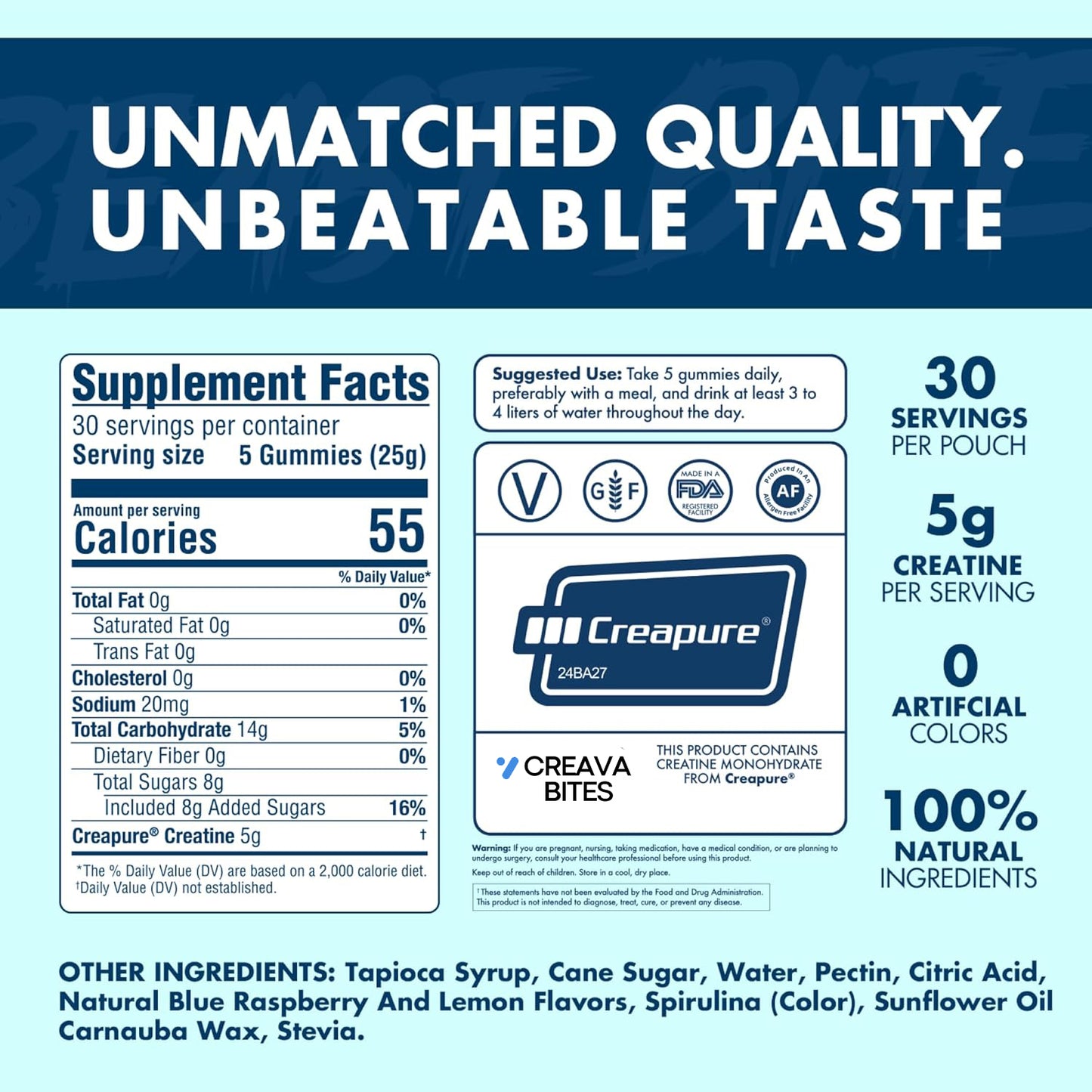 Creava Bites™ Creatine Infused Gummies -5g